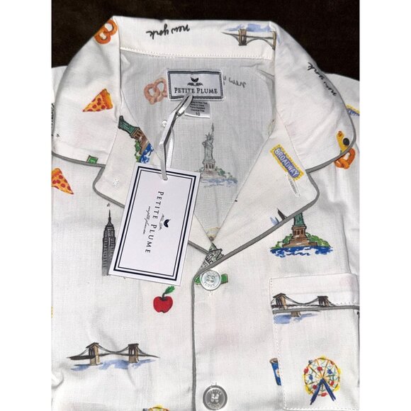 Petite Plume New York Pajama Set Size 10 Kids Flannel Button-Up Sleepwear - Picture 6 of 13